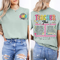 Nacho Average Teacher Back to School Retro Front and Back Edition Comfort Colors Tee