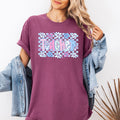 Floral Checkered Retro Bow First Day Back To School Teacher Appreciation Comfort Colors Tee