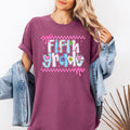 Fifth Grade Teacher Retro Checkered Back to School First Day Edition Comfort Colors Tee