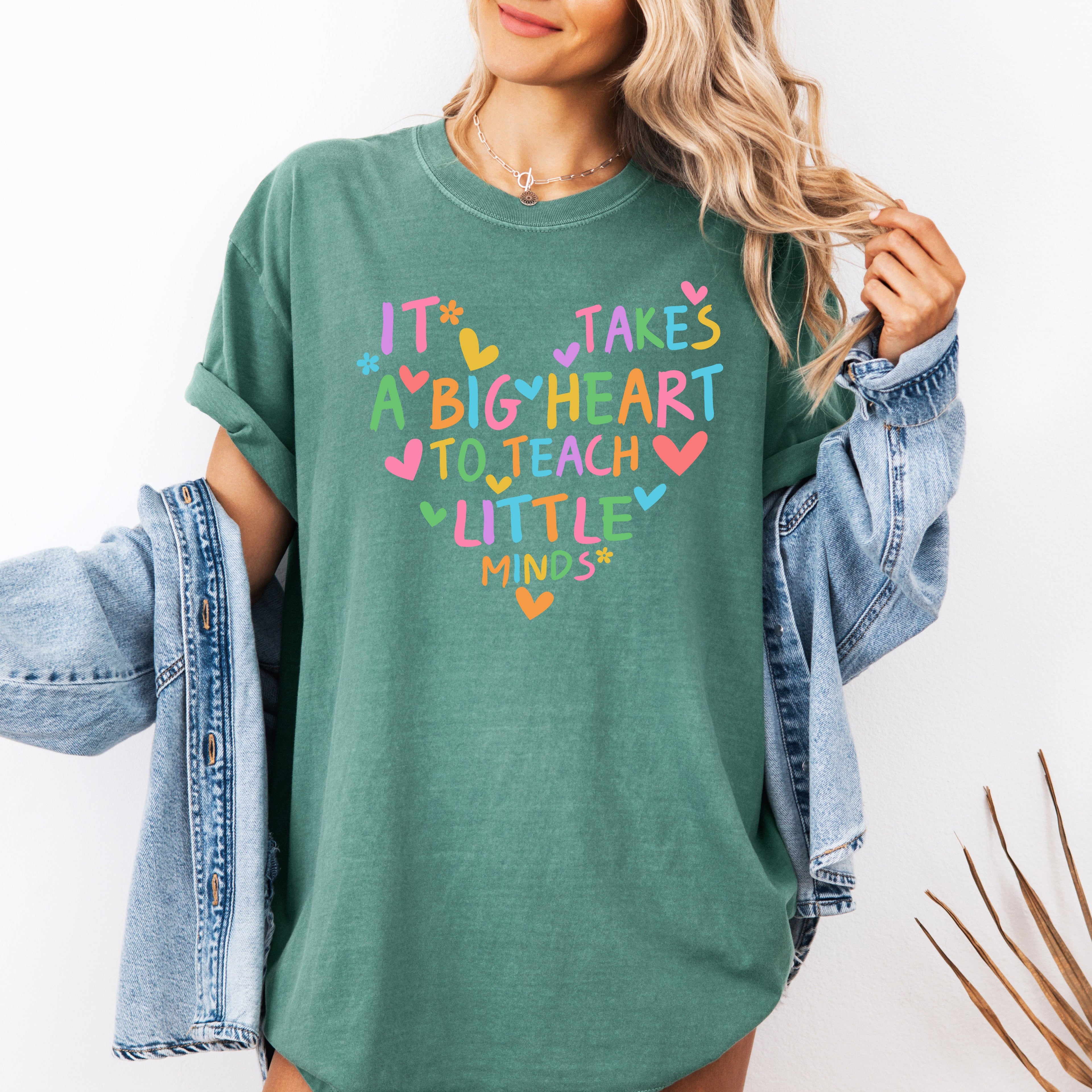 It Takes A Big Heart Teacher Back To School First Day Of School Comfort Colors Tee