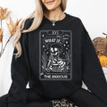 What If The Anxious Skeleton Ghost Western Vintage Pumpkin Halloween Tarot Card Graphic Sweatshirt