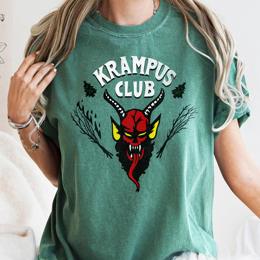 Krampus Club Christmas Naughty Stranger Festive Holiday Vibe Edition Comfort Colors Tee