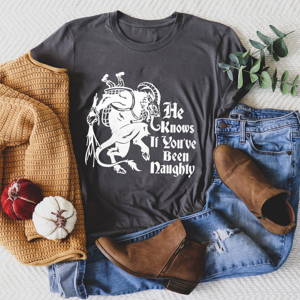 Exclusive Limited Krampus Naughty Santa Christmas Nice Holiday Edition Graphic Tee