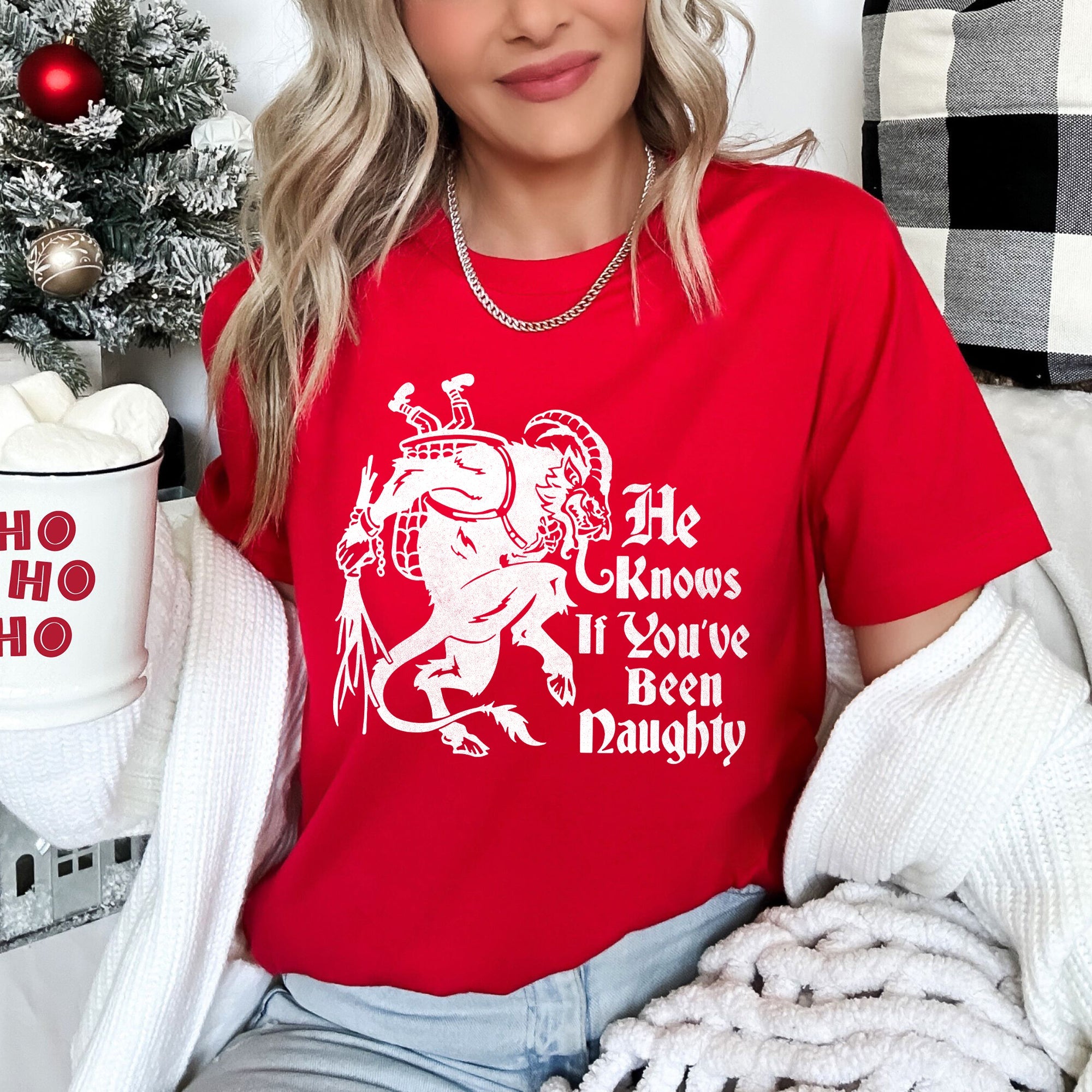 Exclusive Limited Krampus Naughty Santa Christmas Nice Holiday Edition Graphic Tee