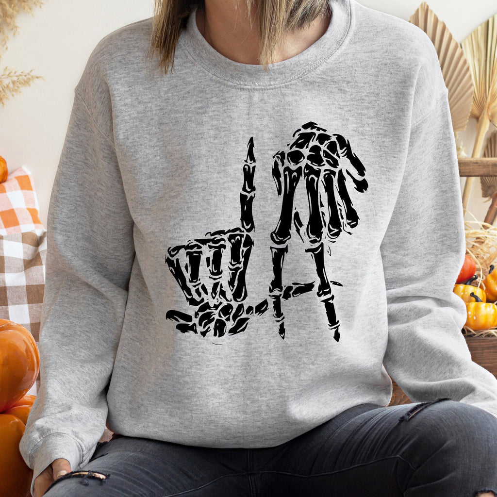 Skeleton Halloween Night Parade And Graveyard Scene Illustration Hand Drawn Limited Edition Sweatshirt