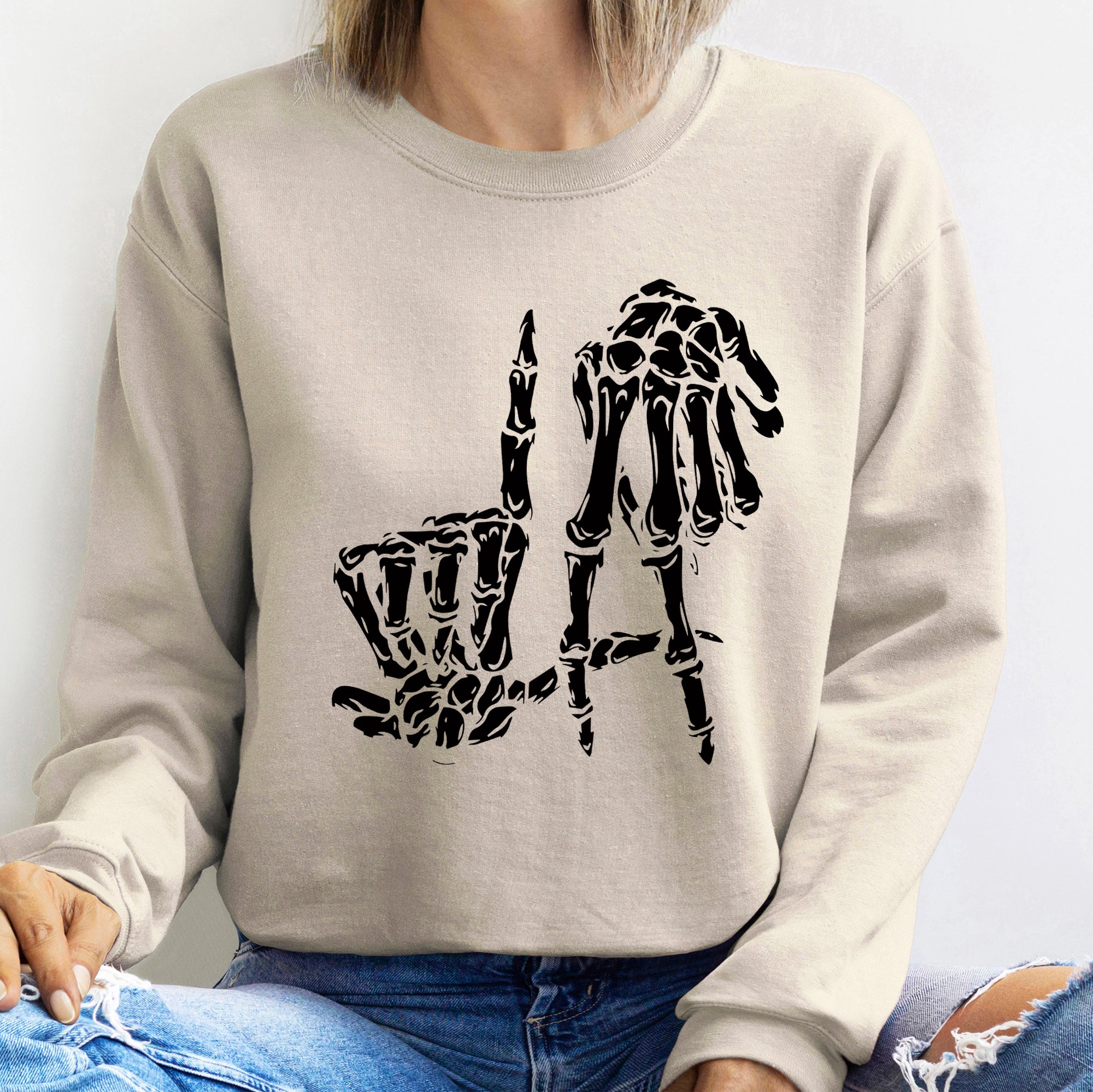Skeleton Halloween Night Parade And Graveyard Scene Illustration Hand Drawn Limited Edition Sweatshirt
