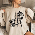 Skeleton Halloween Night Parade And Graveyard Scene Illustration Hand Drawn Limited Edition Sweatshirt