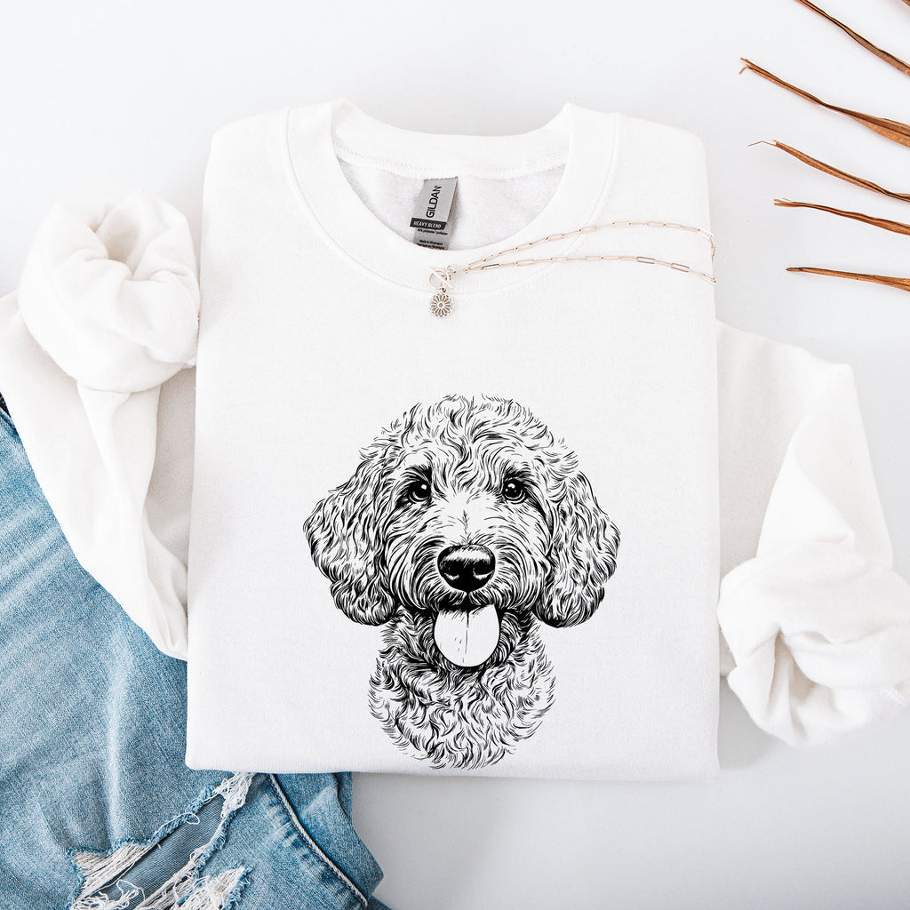Labradoodle Dog Lover Portrait And Breed Artwork For Pet Parents And Dog Family Sweatshirt