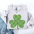 Lace Coquette Shamrock St Patrick's Day Clover Lucky Leprechaun Festive Sweatshirt