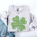 Lace Coquette Shamrock Leprechaun St Patrick's Day Clover Lucky Irish Graphic Sweatshirt