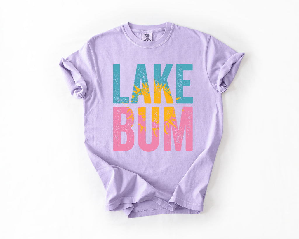 Lake Bum Boat Lake Life Camping Outdoor Nature Travel Adventure Seekers Comfort Colors Tee