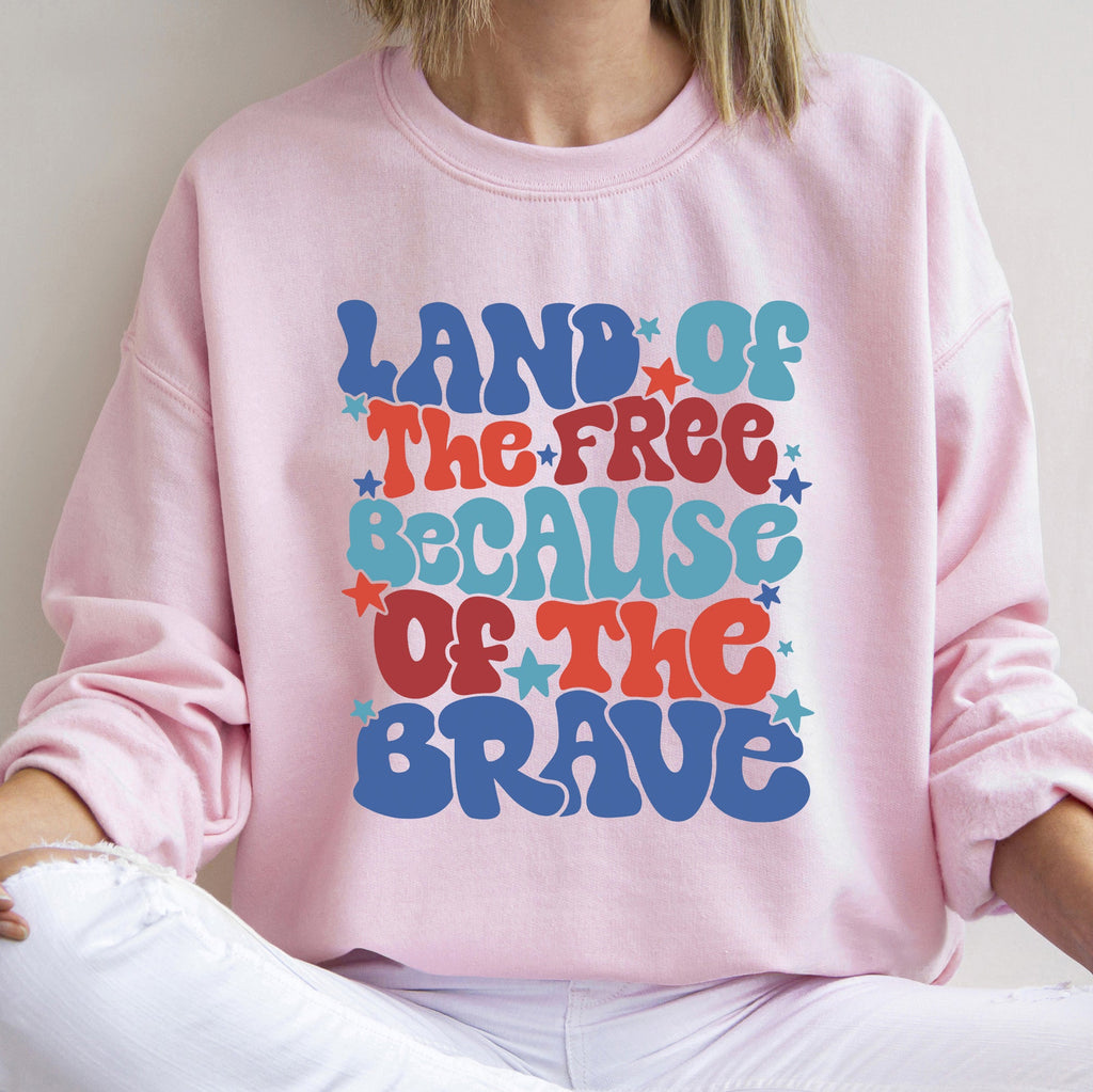 Land Of The Free American Babe 4th Of July Sweatshirt