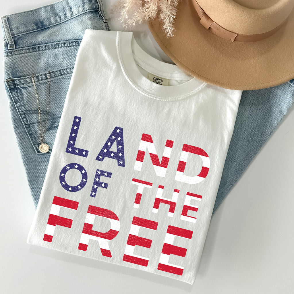 Land Of The Free Patriotic 4th Of July American Pride Edition Comfort Colors Tee