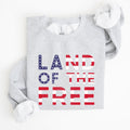 Land Of The Free Patriotic Fourth Of July USA Flag Vintage Distressed Cozy Sweatshirt