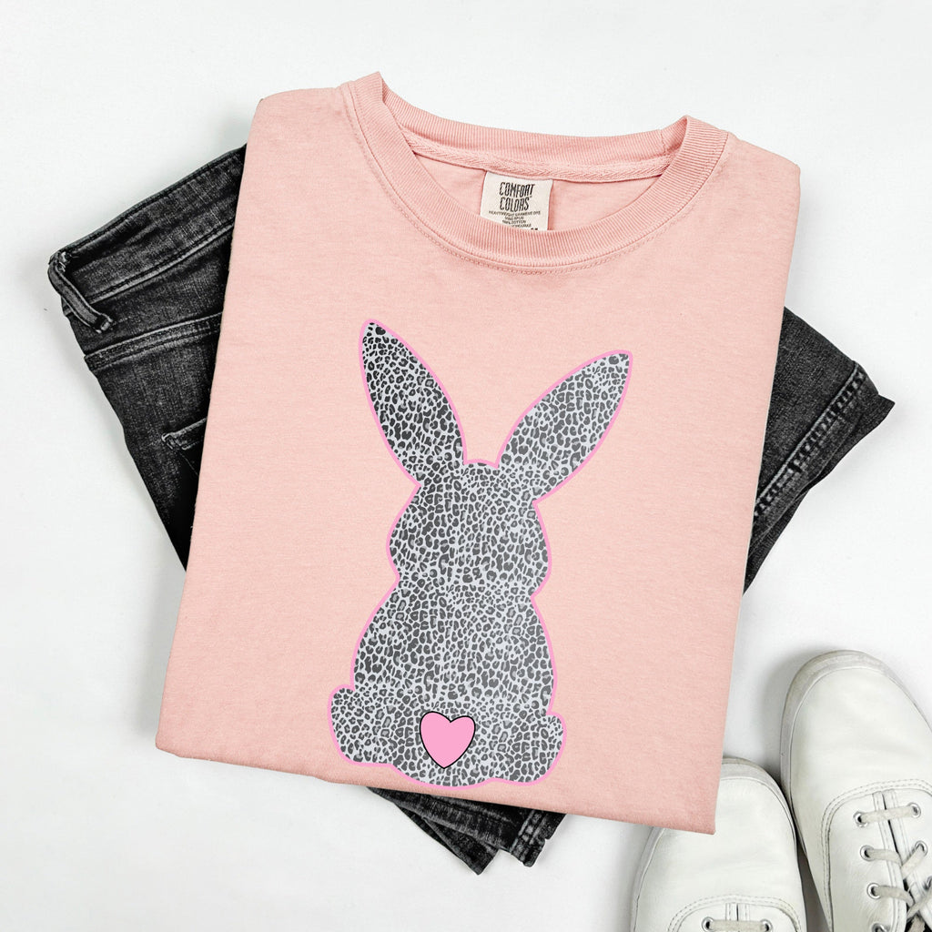 Leopard Print Bunny Easter Jesus Rabbit Holiday Celebration Edition Comfort Colors Tee