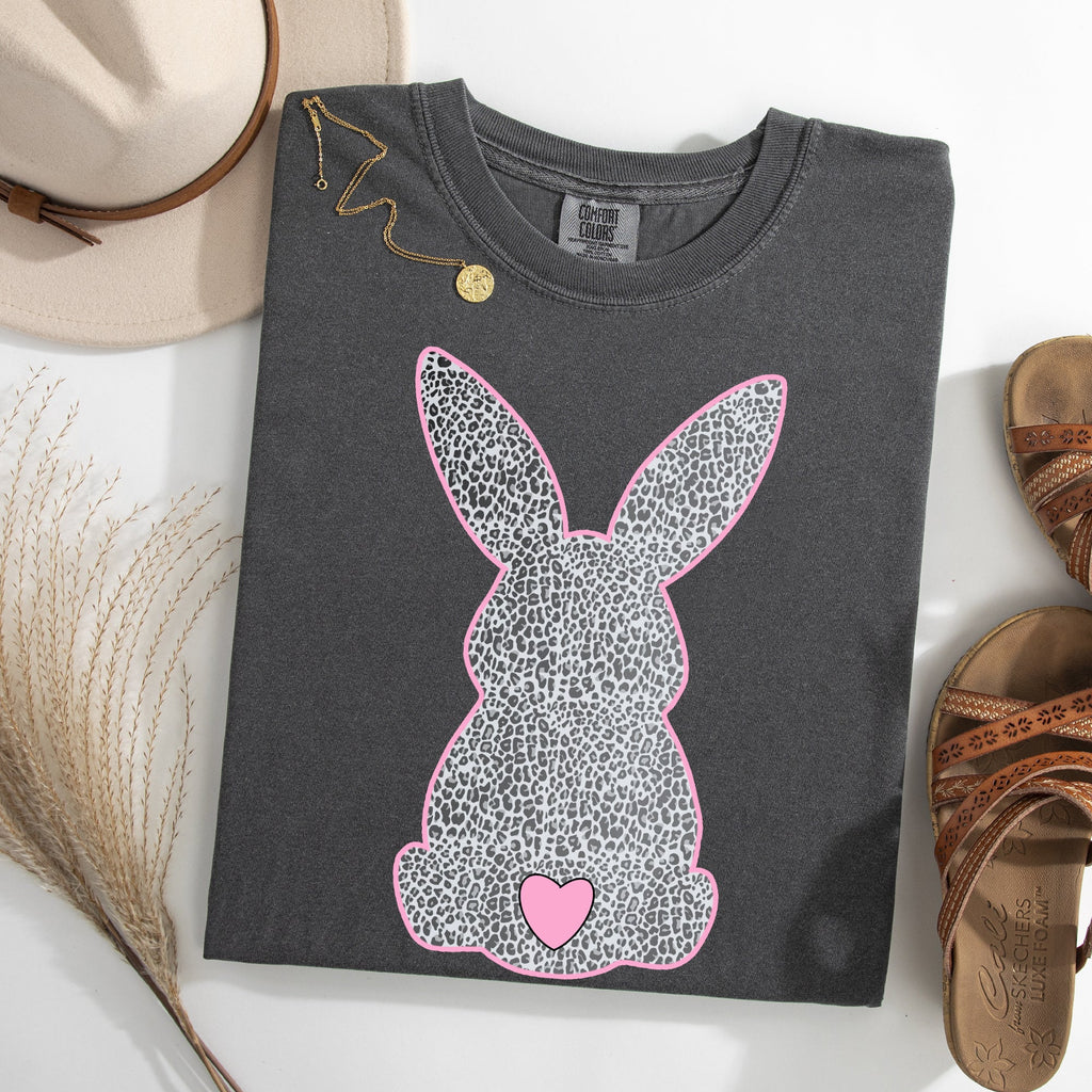 Leopard Print Bunny Easter Jesus Rabbit Holiday Celebration Edition Comfort Colors Tee