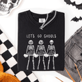Let's Go Ghouls Skeleton Cheerleaders Spooky Halloween Edition Classic Comfort Colors Tee