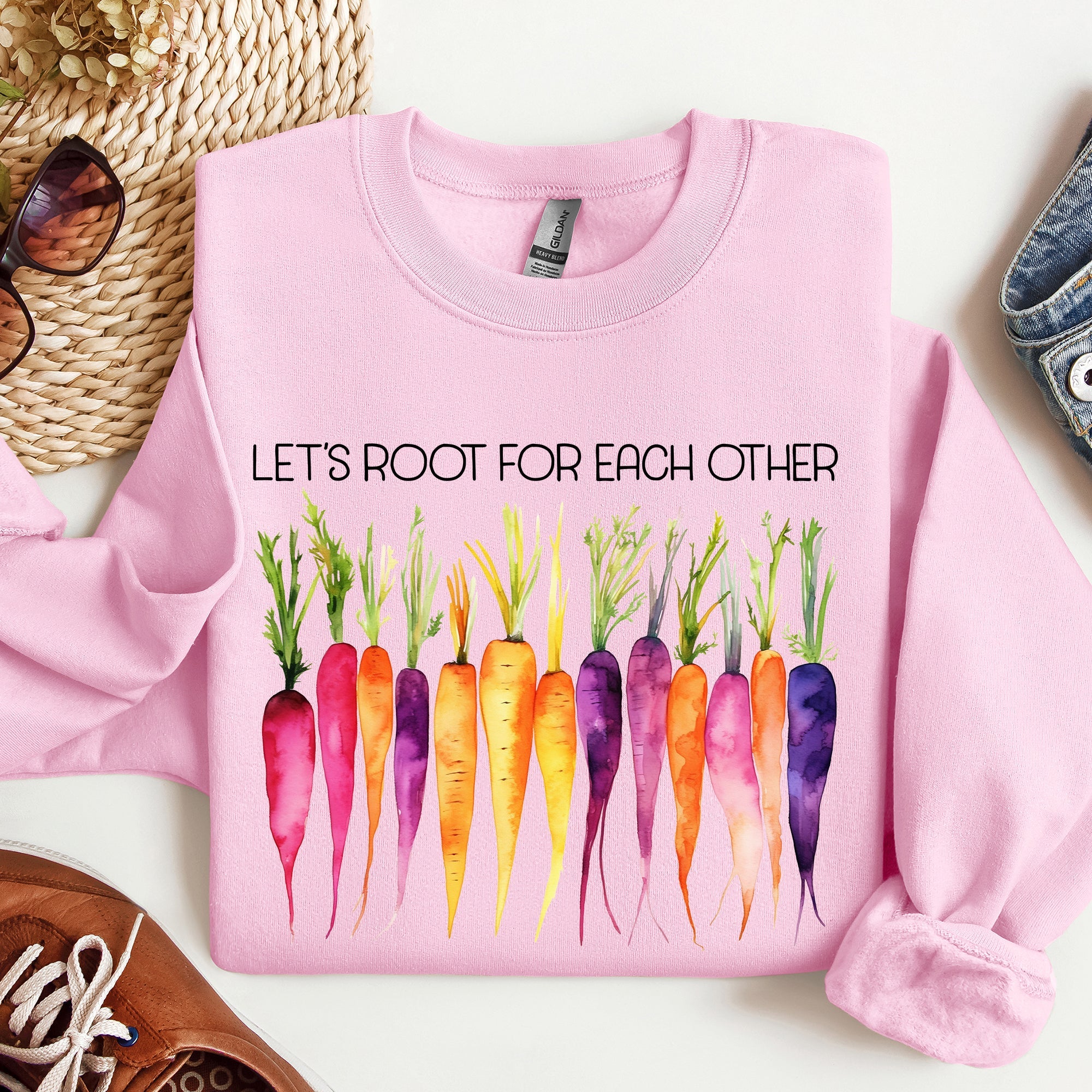 Let's Root For Each Other Gardening Positivity Plant Lovers Grow Good Vibes Together Sweatshirt