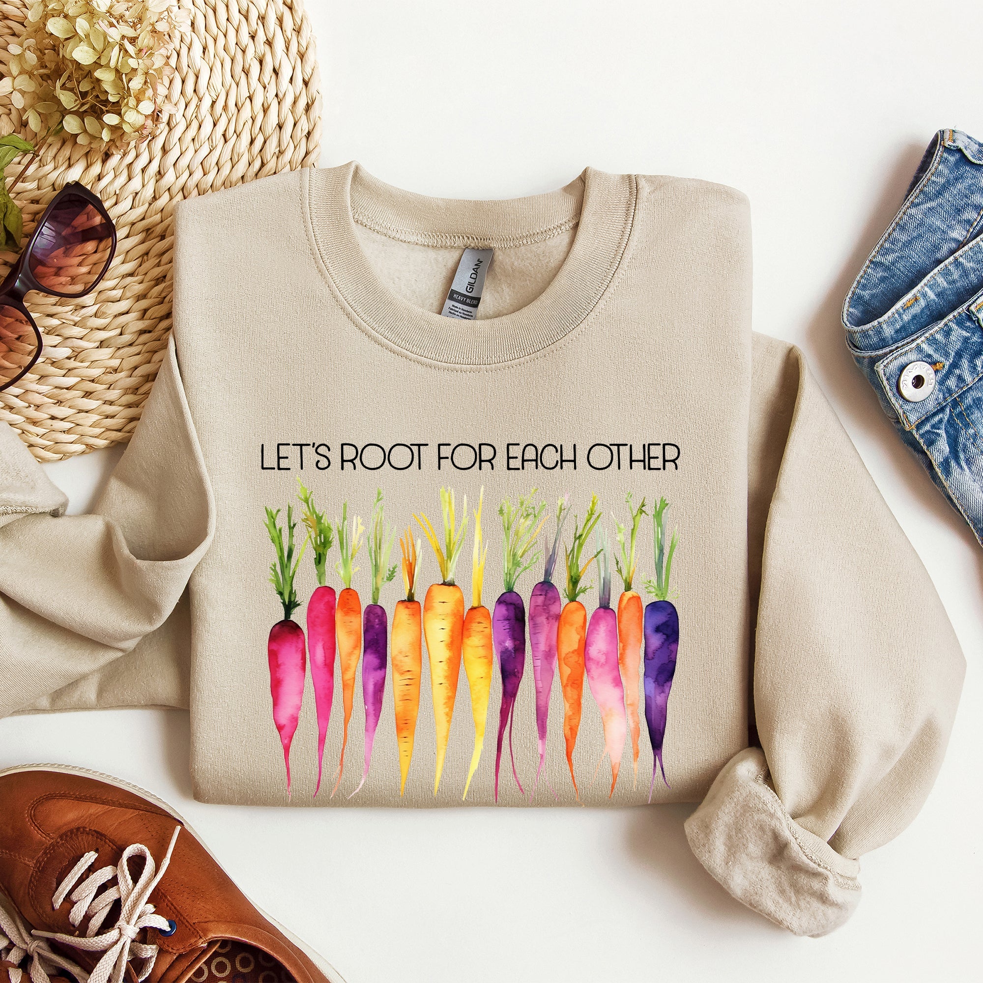 Let's Root For Each Other Gardening Positivity Plant Lovers Grow Good Vibes Together Sweatshirt