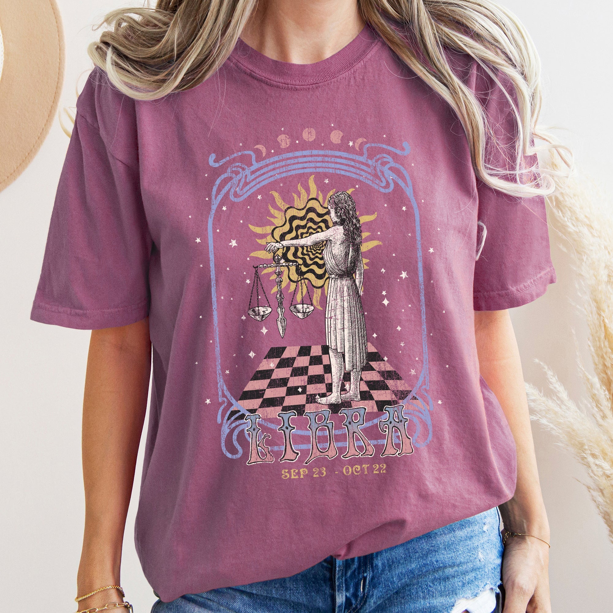 Libra Zodiac Horoscope Astrology Symbols And Constellations For Astrologers And Fashion Lovers Comfort Colors Tee