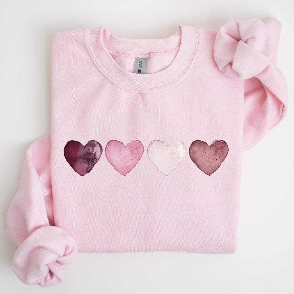 Valentine Hearts Retro Edition Graphic Love Motif Vintage Script Quote Sweatshirt