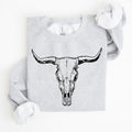 Long Horn, Cow Skull, Rodeo, Cowboy Western Heritage Rustic Vintage Inspired Sweatshirt