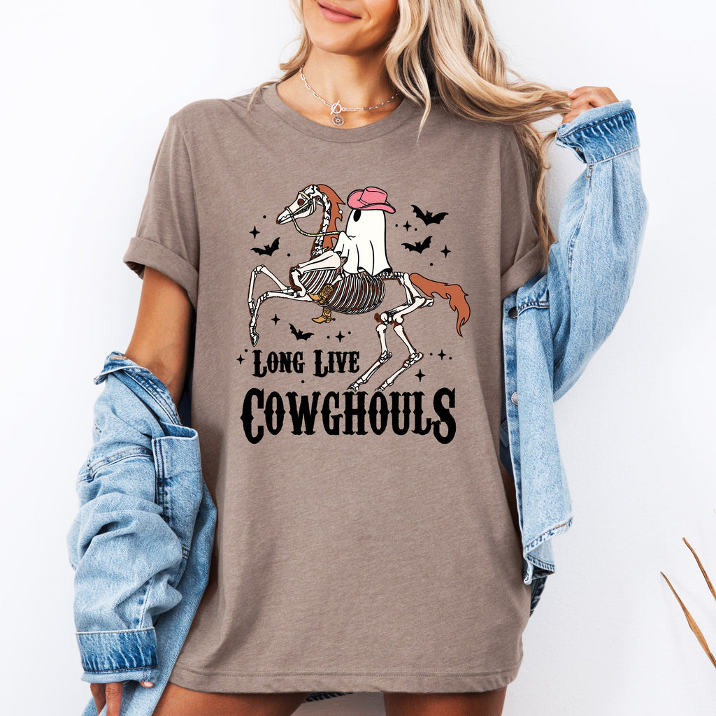 Long Live Cowghouls Halloween Skeleton Ghost Horse Masquerade Edition Graphic Tee