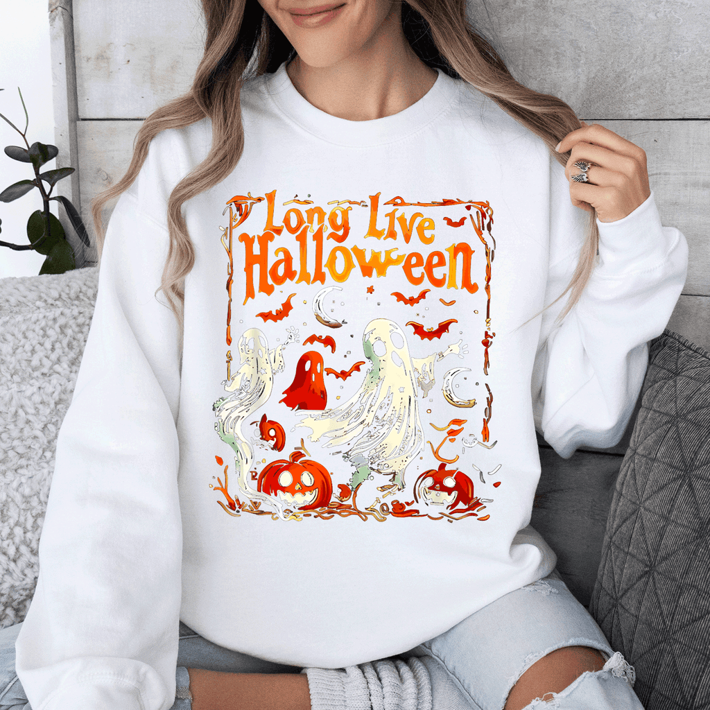 Long Live Halloween Pumpkin Classic Vintage Ghosts Spooky Season Limited Edition Sweatshirt