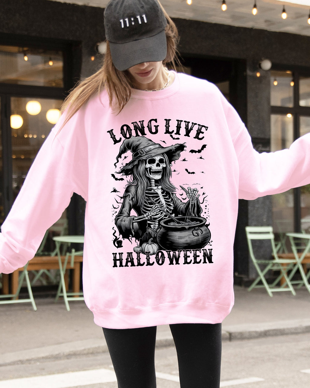 Long Live Halloween Witch Skeleton Bats Spooky Zombie Vintage Edition Sweatshirt