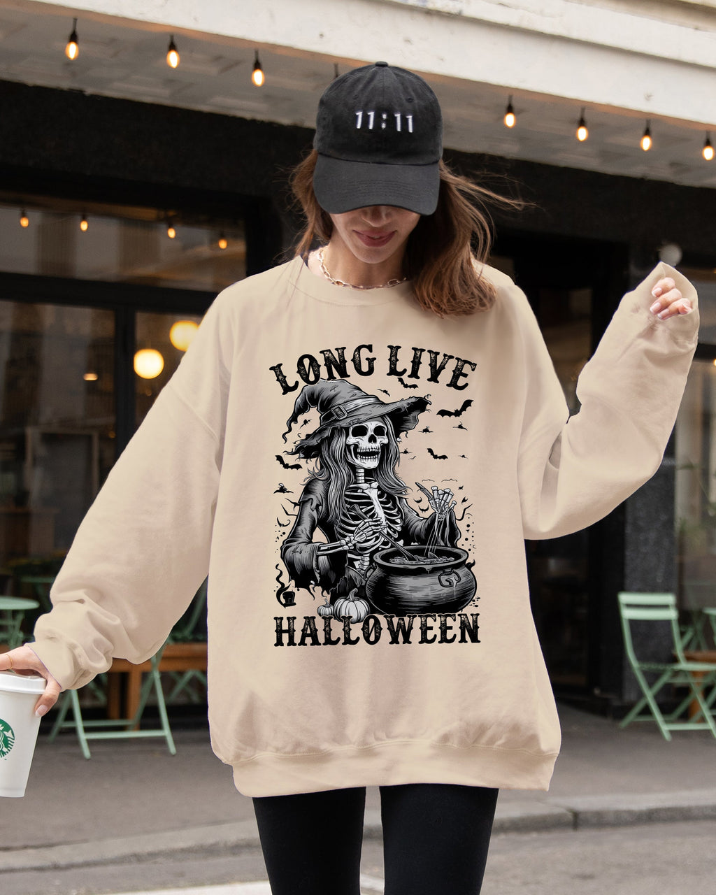 Long Live Halloween Witch Skeleton Bats Spooky Zombie Vintage Edition Sweatshirt
