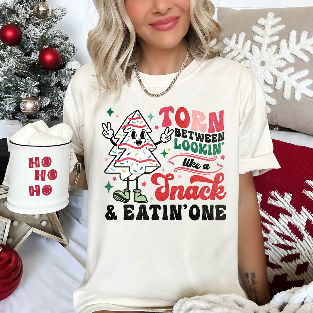 Looking Like A Snack Christmas Tree Cake Little Debbie Inspired Comfort Colors Tee