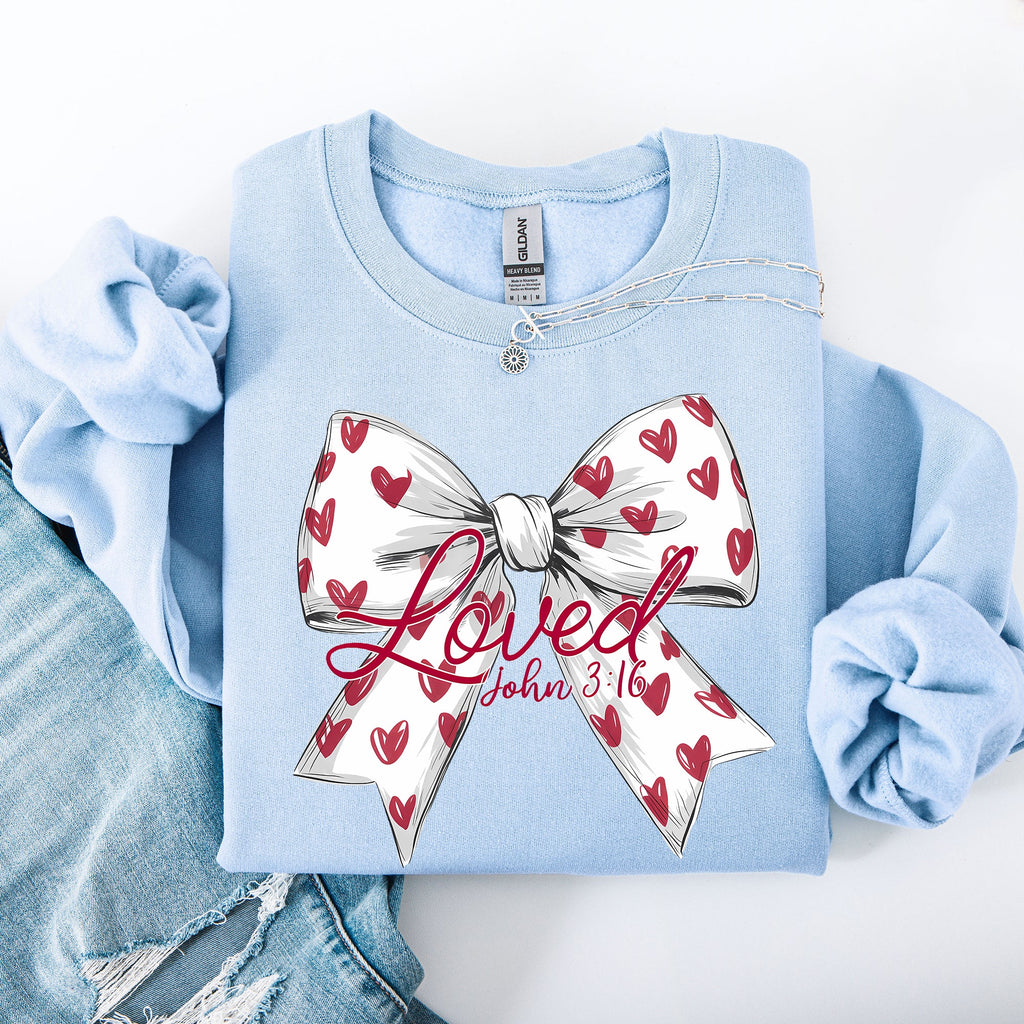 Loved John 3:16 Faith And Love Hearts Valentine's Day Edition Premium Soft Cozy Sweatshirt