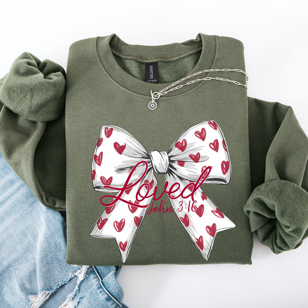 Loved John 3:16 Faith And Love Hearts Valentine's Day Edition Premium Soft Cozy Sweatshirt