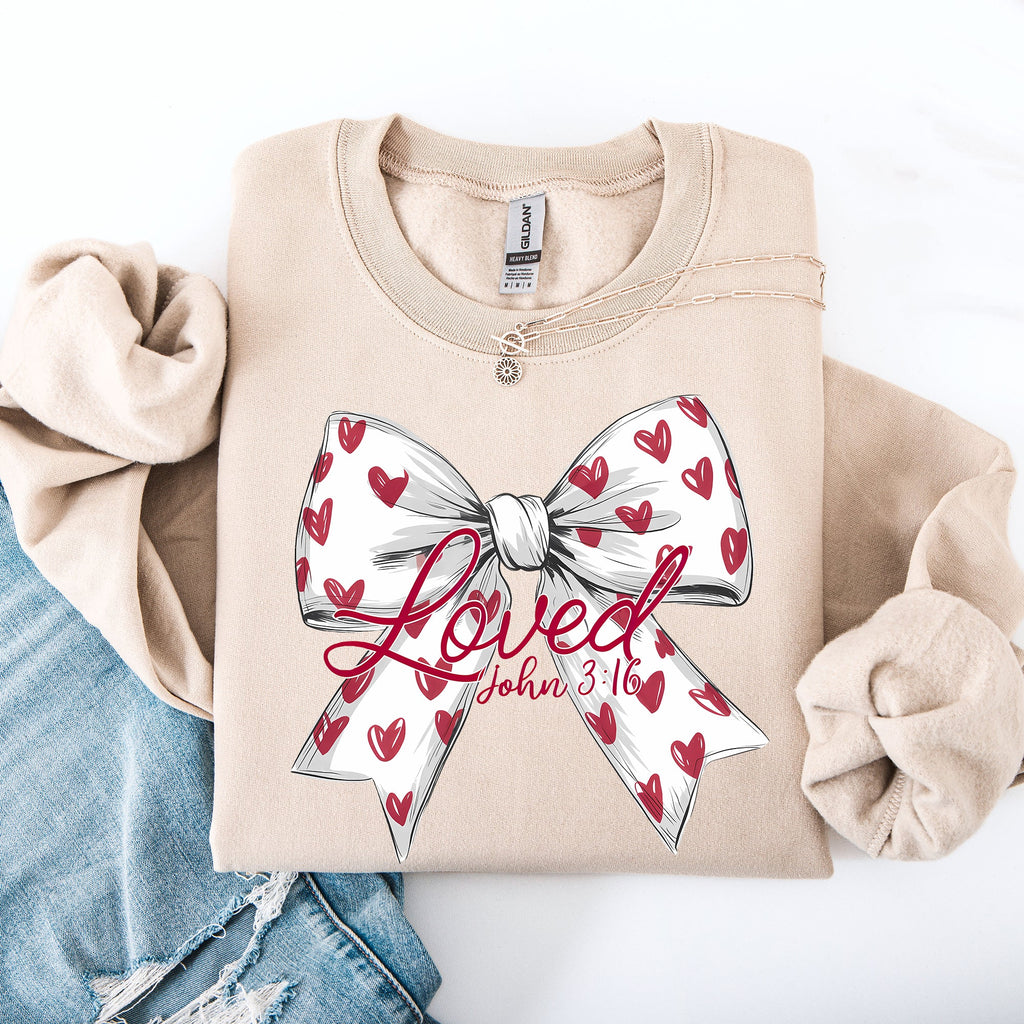 Loved John 3:16 Faith And Love Hearts Valentine's Day Edition Premium Soft Cozy Sweatshirt