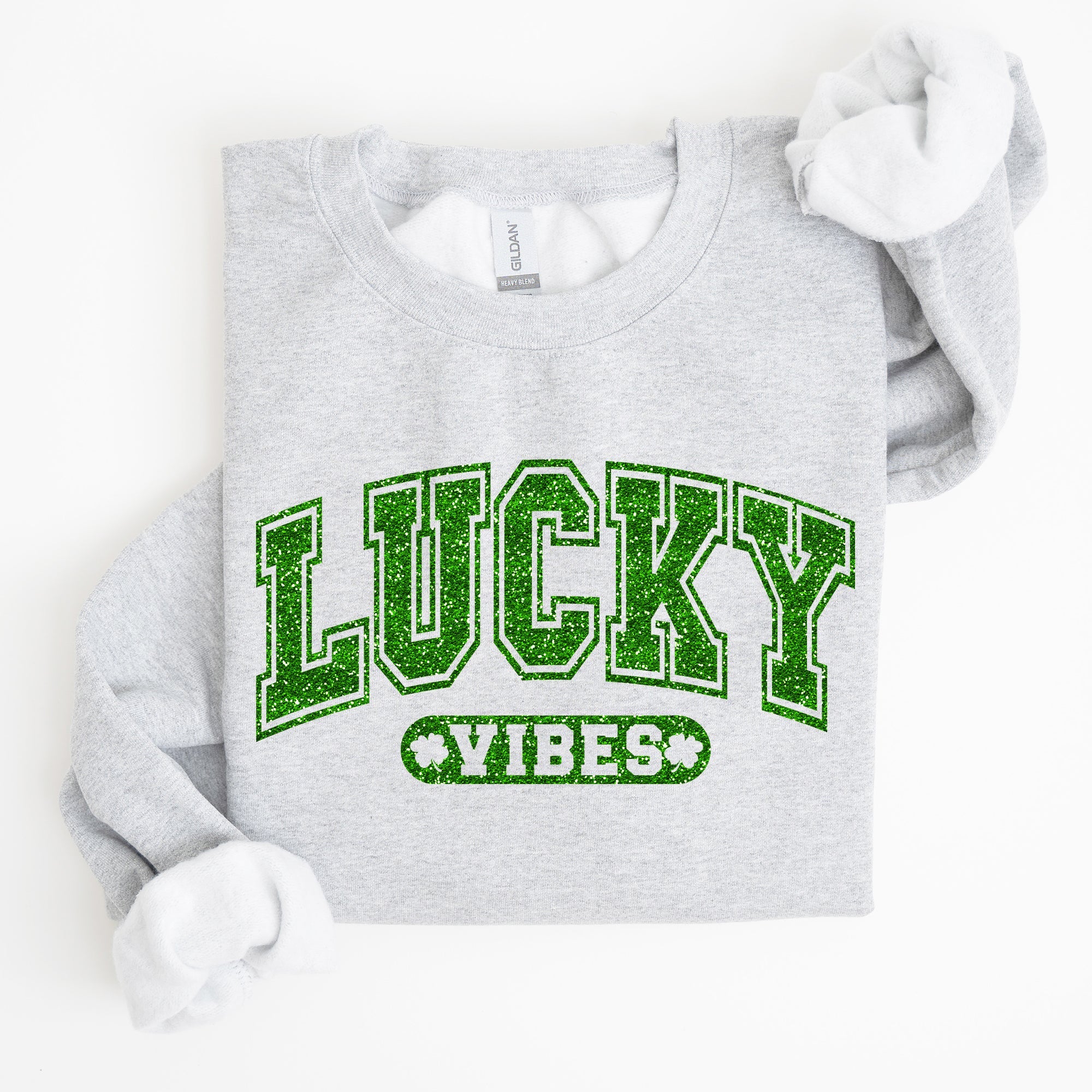 Lucky Vibes St Patrick's Day Retro Vintage Festive Irish Celebration Graphic Sweatshirt