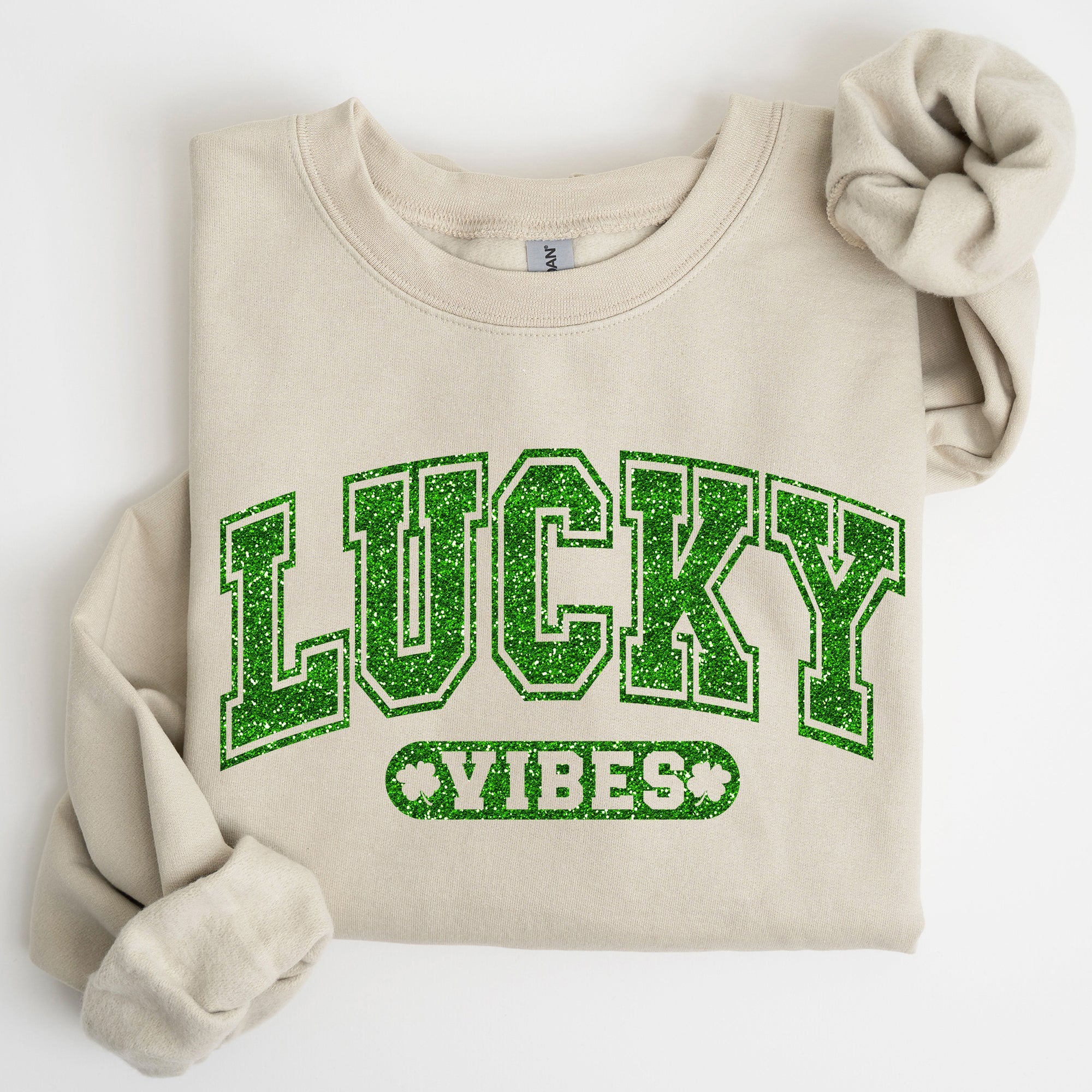 Lucky Vibes St Patrick's Day Retro Vintage Festive Irish Celebration Graphic Sweatshirt