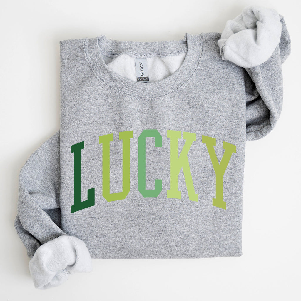 Lucky Collegiate St Patrick's Day Shamrock Celebration Graphic Print Edition Sweatshirt