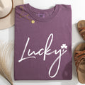 Lucky Minimalist Shamrock Leprechaun St Patrick's Day Edition Comfort Colors Tee