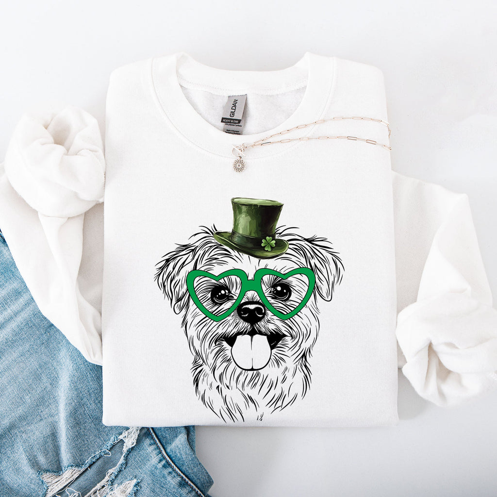 Maltese Adorable Dog St Patrick's Day Lucky Irish Celebration Design For Dog Lovers Sweatshirt