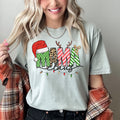 Mama Claus Santa Plaid Leopard Print Christmas Festive Pattern Comfort Colors Tee