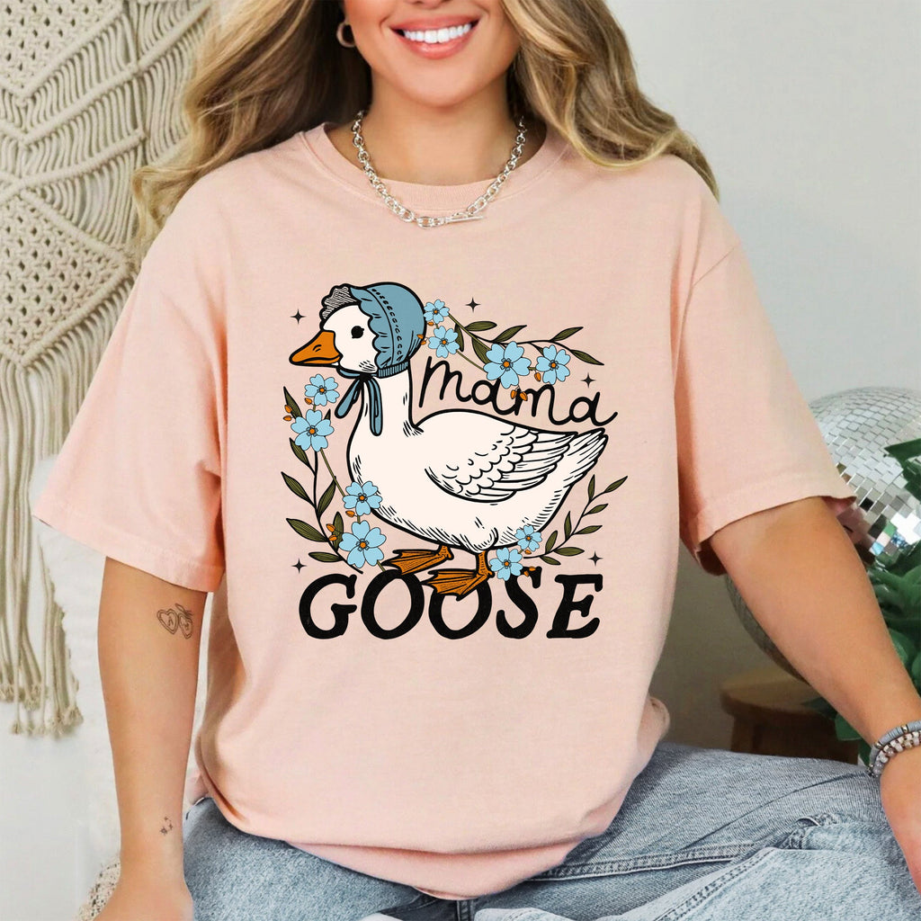 Mama Goose Mother's Day Celebration Design With Sass And Heart Comfort Colors Tee