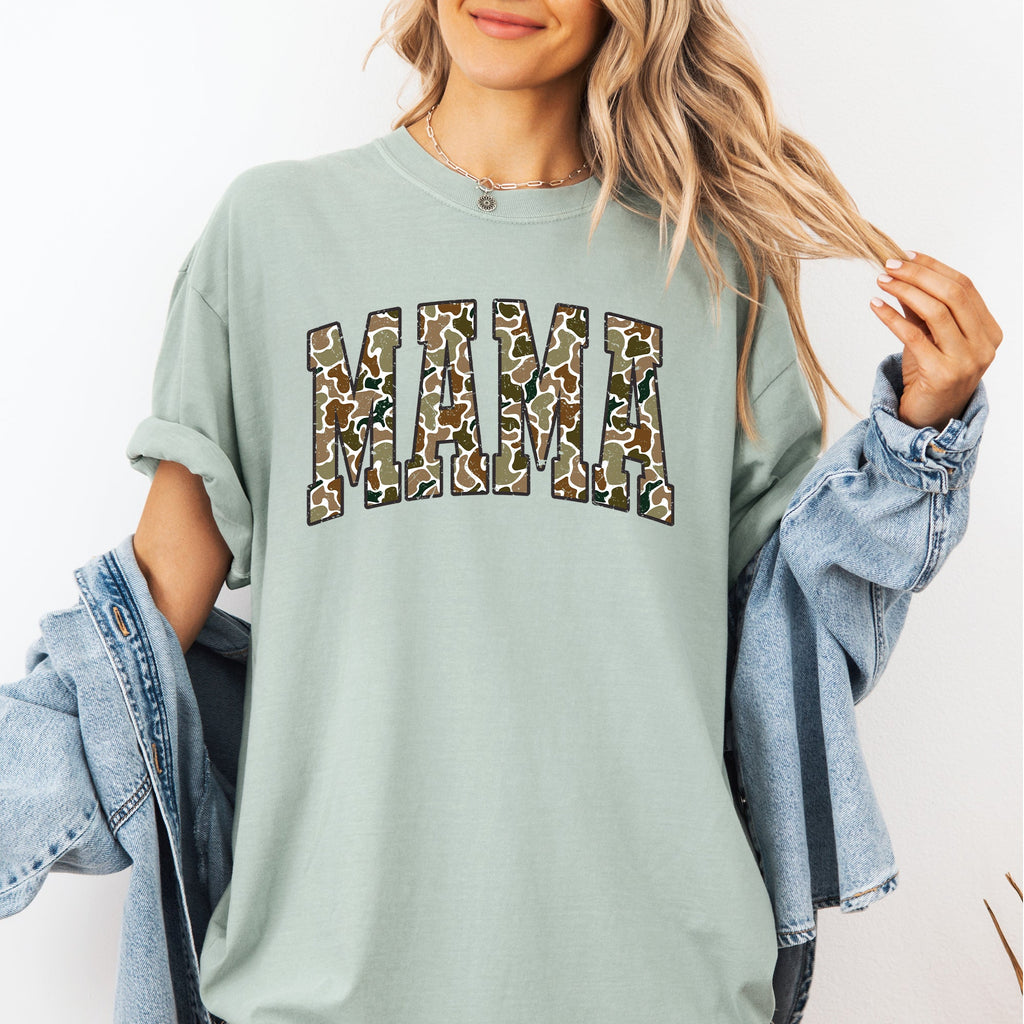 Mama Camo Camouflage Hunting Retro Mother's Day Limited Edition Comfort Colors Tee