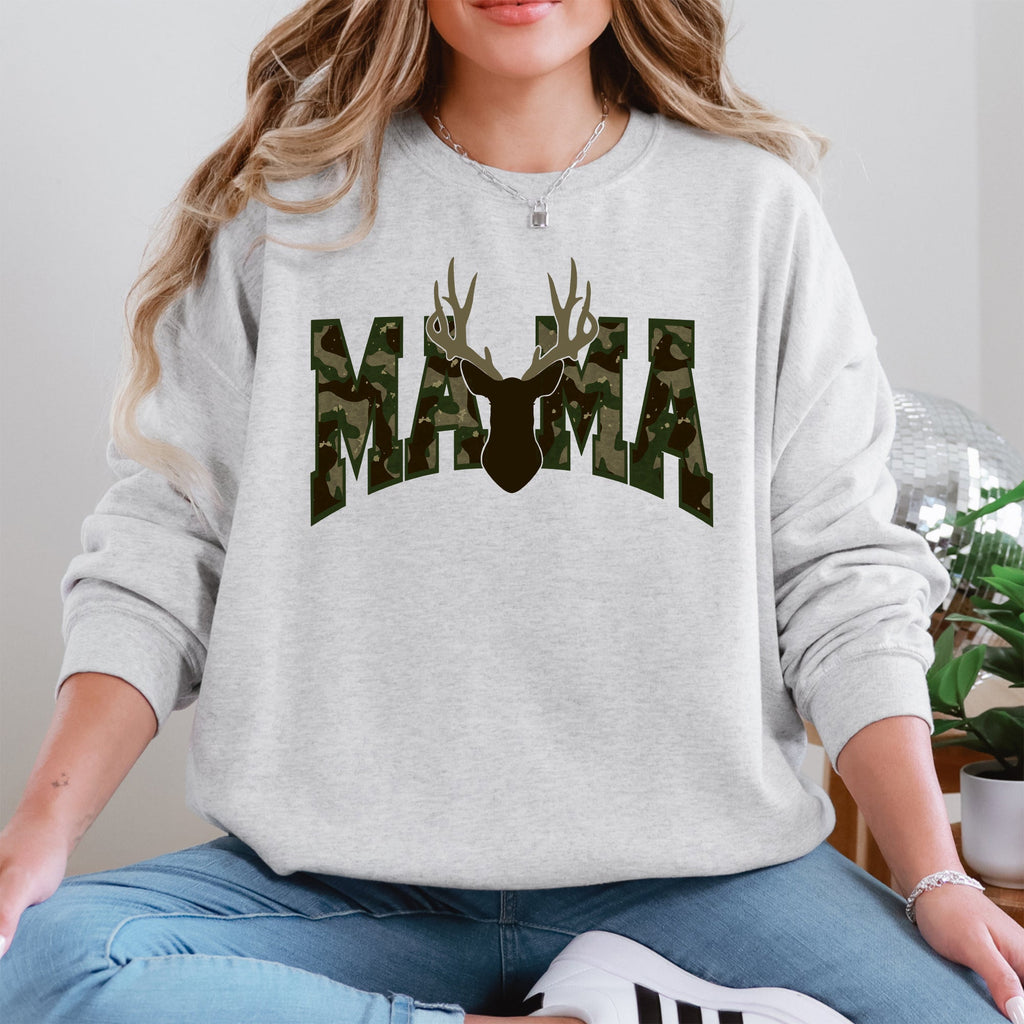 Mama Camo Deer Hunting Retro Mother's Day Outdoor Adventure Edition Cozy Sweatshirt