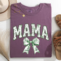 Mama Chinoiserie Coquette Bow Ribbon St Patrick's Day Shamrock Clover Lucky Leprechaun Comfort Colors Tee