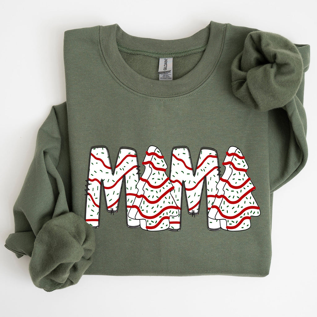 Mama Christmas Cake Santa Winter Snow Varsity Retro Vintage Limited Edition Sweatshirt