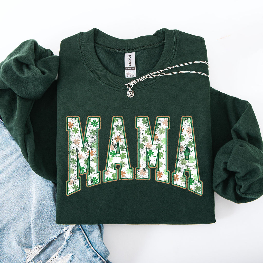 Mama Colorful Shamrocks St Patrick's Day Leprechaun Clover Lucky Celebration Sweatshirt