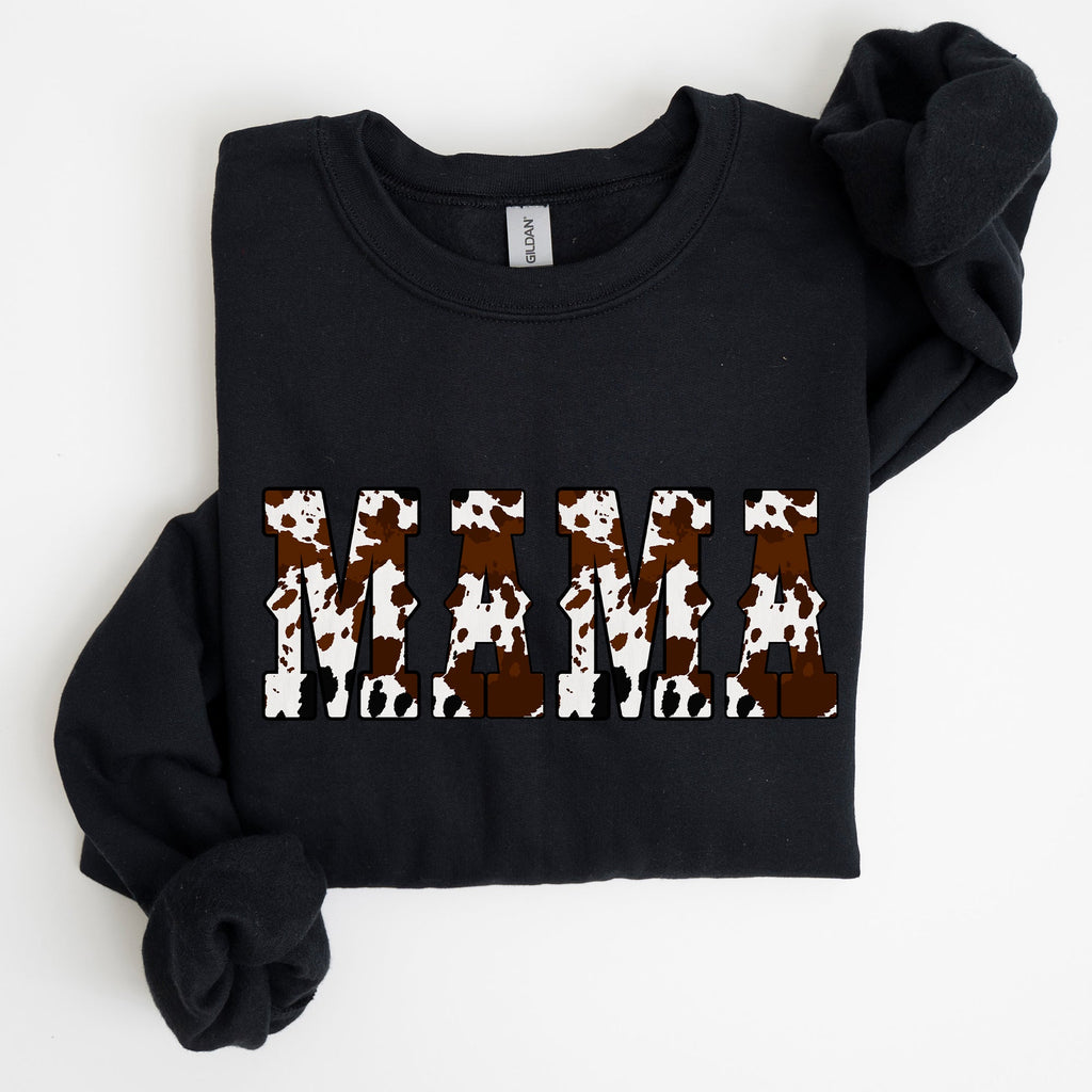 Mama Cow Print Western Country Varsity Retro Vintage Heritage Classic Sweatshirt