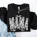 Mama Faux Lace Halloween Coquette Inspired Vintage Gothic Graphic Cozy Sweatshirt