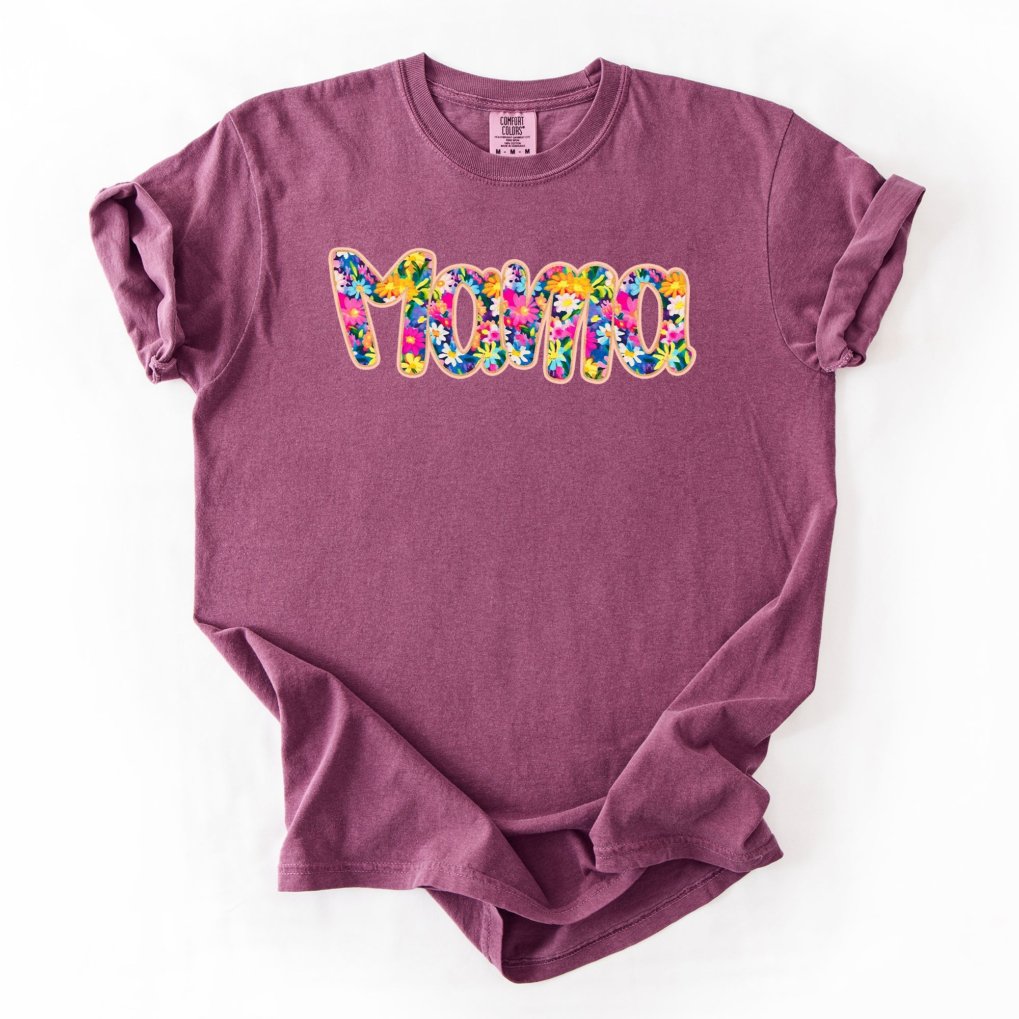 Mama Floral Pastel Garden Mother's Day Floral Print With Bright Blossoms And Spring Cheer Comfort Colors Tee