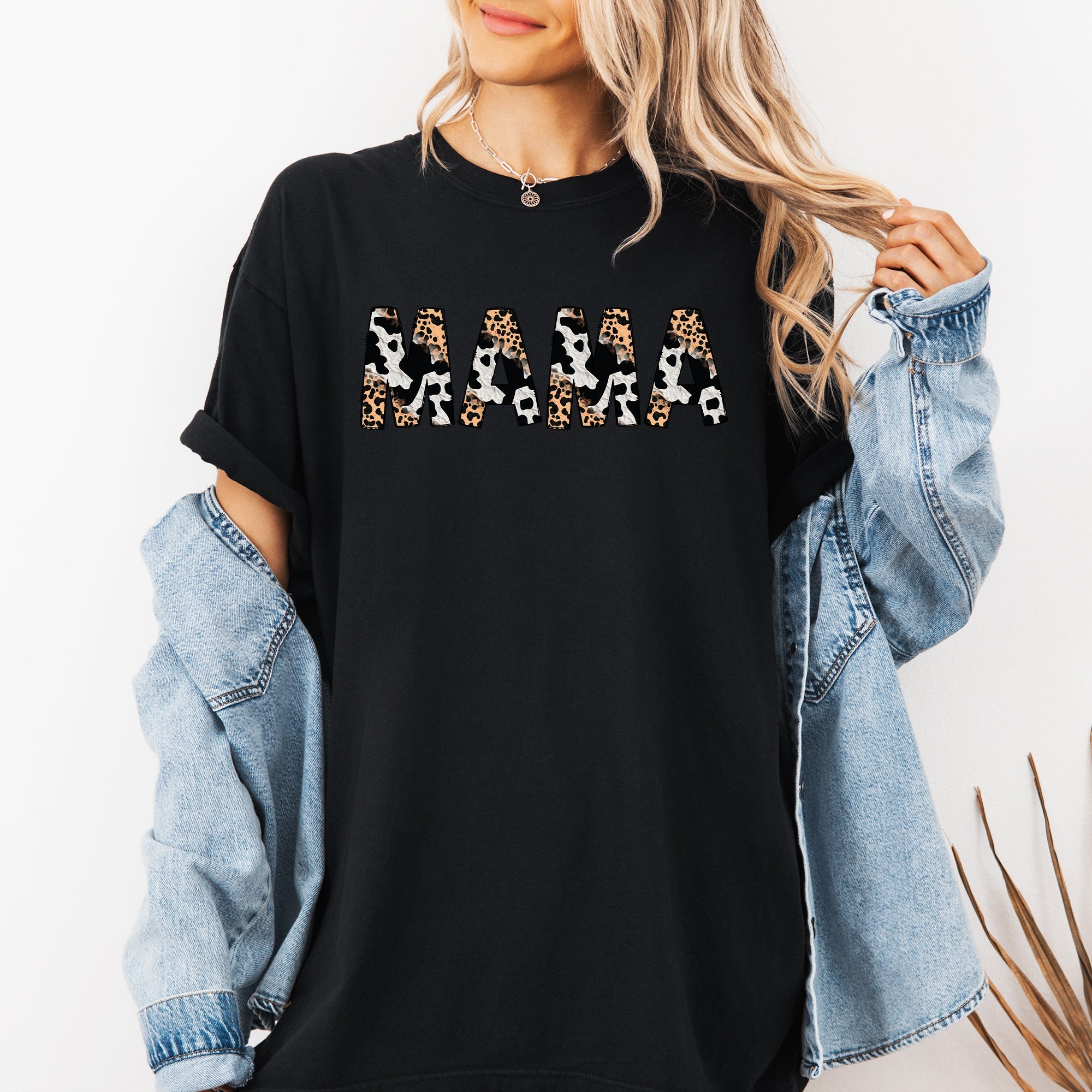 Mama Leopard Cow Print Classic Animal Mother's Day Limited Edition Collection Comfort Colors Tee